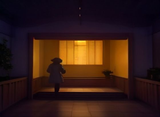 「丈夫的秘密」情感张力场景，夜晚卧室中妻子独坐床边沉思，窗外城市灯光映照，孤独感与悬疑氛围并存，画面蓝紫色调